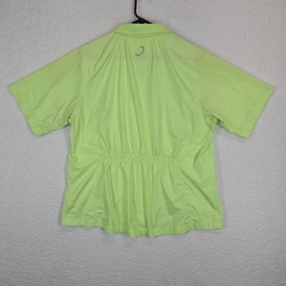 Zero Restriction Womens XL Short Sleeve Windbreaker Jacket Lime Green Golf Sport